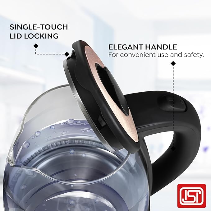 Prestige PKGB 1.8 Litre Electric Glass Kettle| LED Power Indicator